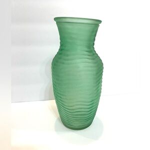 Frosted Green Vase 8”